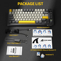 A Photo Of Attack Shark X820 Ultra 75% Tri-Mode Gasket Wireless Mechanical Gaming Keyboard