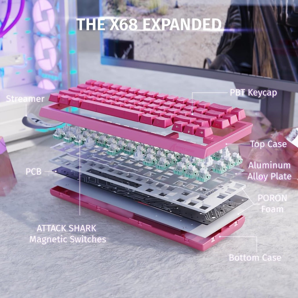 A Photo Of Attack Shark X68 HE - Wired Mechanical Gaming Keyboard