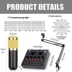 A Photo Of TikTok Mixer + Microphone Bundle - Professional Condenser Microphone Set with Shock Mount
