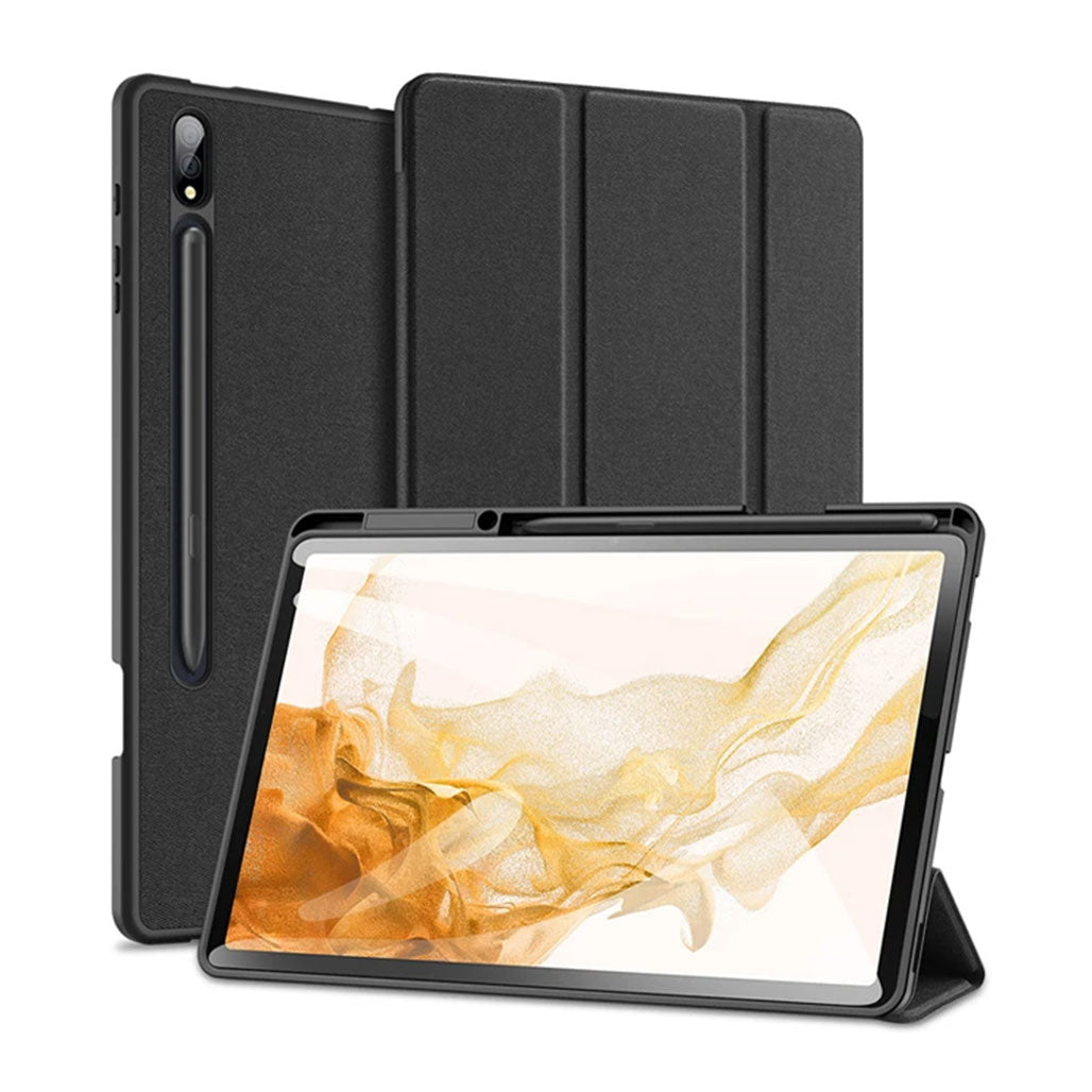 A Photo Of Samsung Galaxy Tab S7/S8 Ultra Smart Cover Case with Pencil Holder – Premium Flip Leather TPU Protection