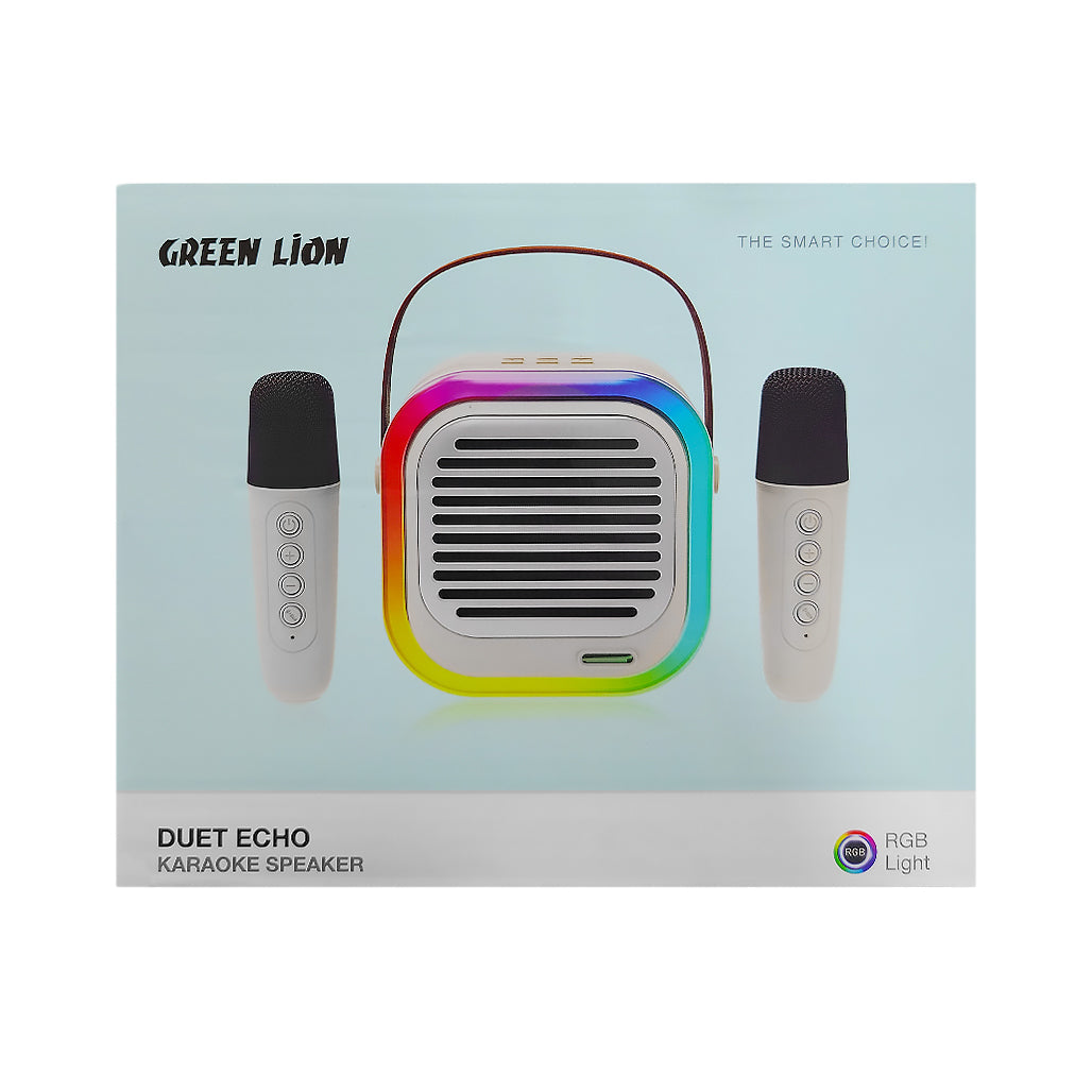 A Photo Of Green Lion Duet Echo Karaoke Speaker - Bluetooth 5.3, 10W Output | GNDUECH10WBG