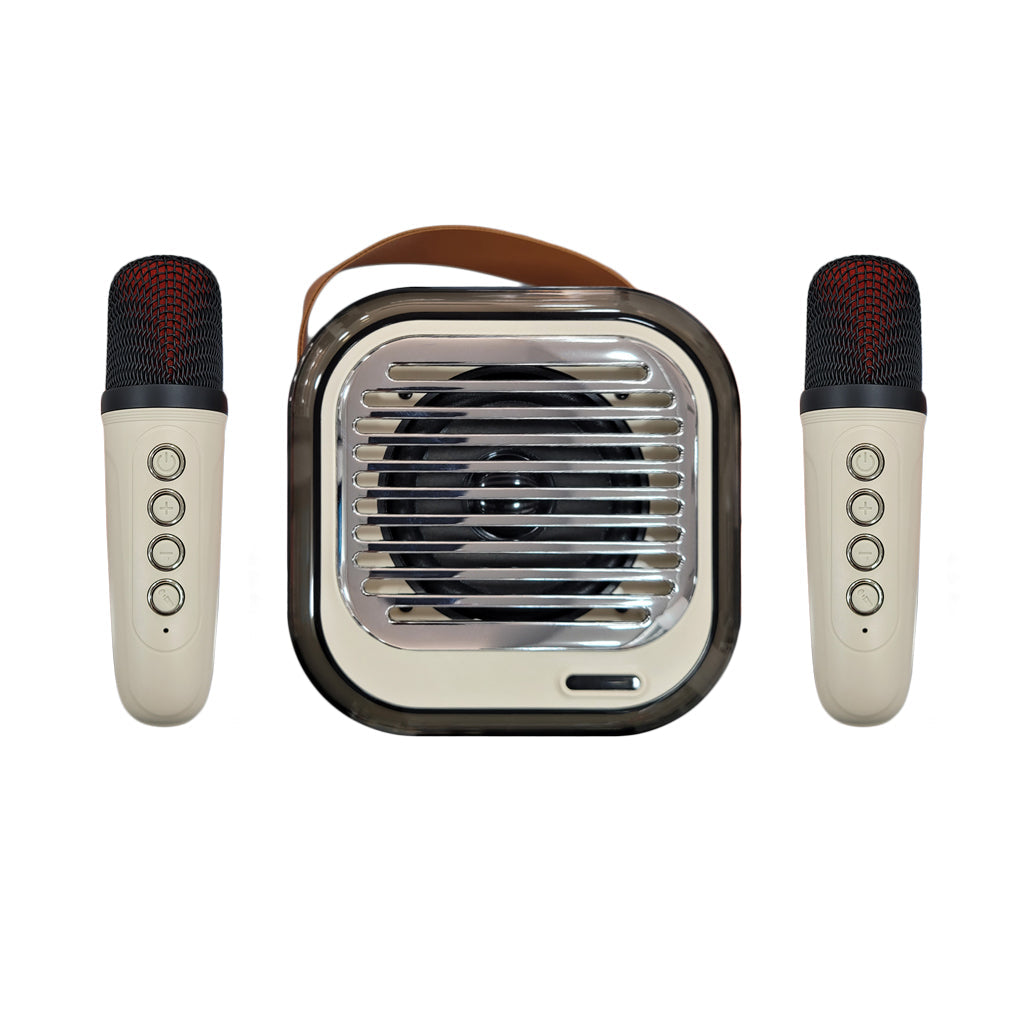 A Photo Of Green Lion Duet Echo Karaoke Speaker - Bluetooth 5.3, 10W Output | GNDUECH10WBG