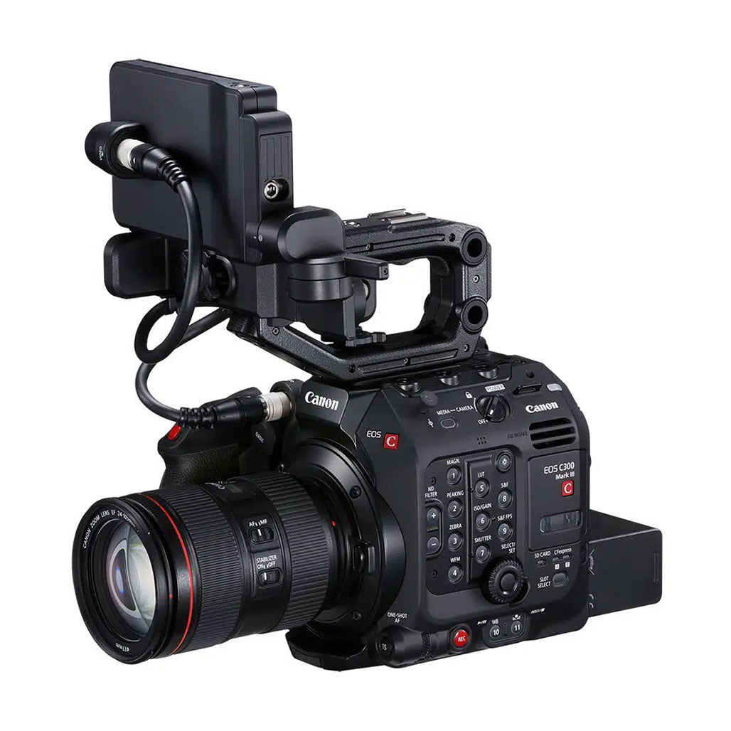 A Photo Of Canon EOS C300 Mark III Digital Cinema Camera Body (EF Lens Mount) – Professional 4K Cinema Camera with Dual Gain Output Sensor