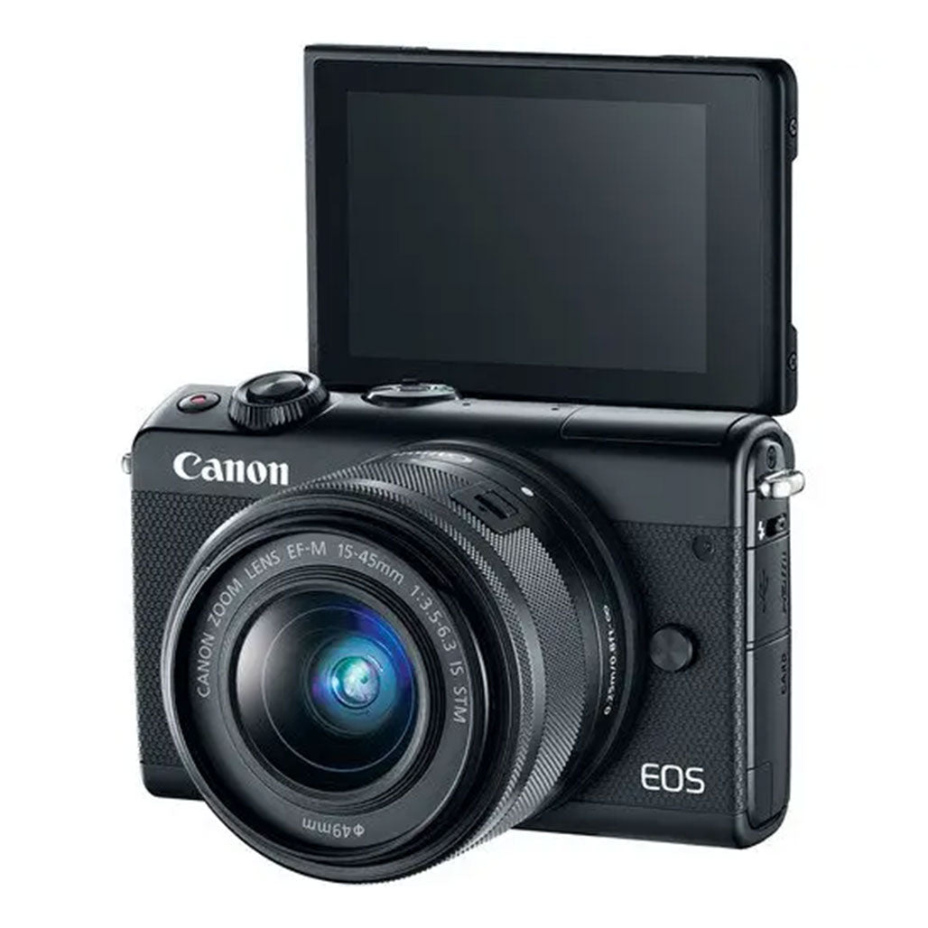 A Photo Of Canon EOS M100 Mirrorless Digital Camera with 15-45mm Lens – Compact APS-C Camera with 24.2 MP, Full HD Video, and Wi-Fi