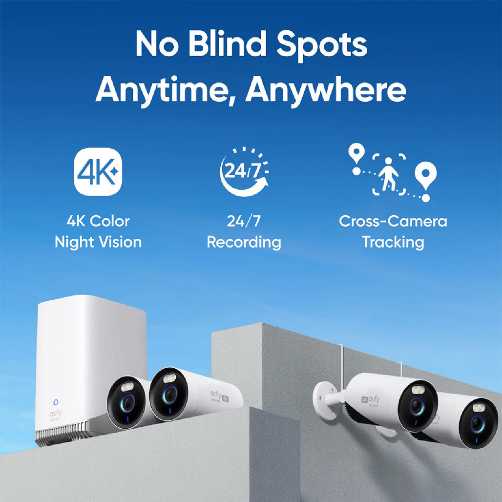 A Photo Of EufyCam E330 (Professional) 4-Camera Kit – Advanced 4K Security with 24/7 Recording