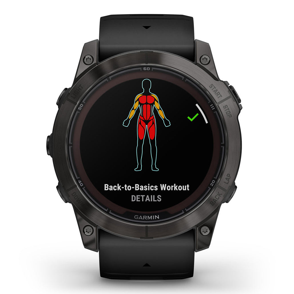 A Photo Of Garmin Fēnix® 7X Pro Sapphire Solar Edition - Titanium with Fog Gray/Ember Orange Band