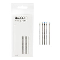 Wacom ACK22208 Finetip 0.4 mm Pen Refills (5-Pack) | Black Gel Ink for Intuos Pro and Finetip Pens