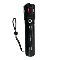 Super Bright LED Flashlight with Slide Zoom, USB Rechargeable, Type-C Charging, 4 Light Modes, and Power Display