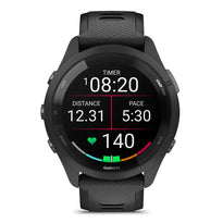 Garmin Forerunner 265 - 010-02810-10 - Black Bezel and Case with Black/Powder Gray Silicone Band