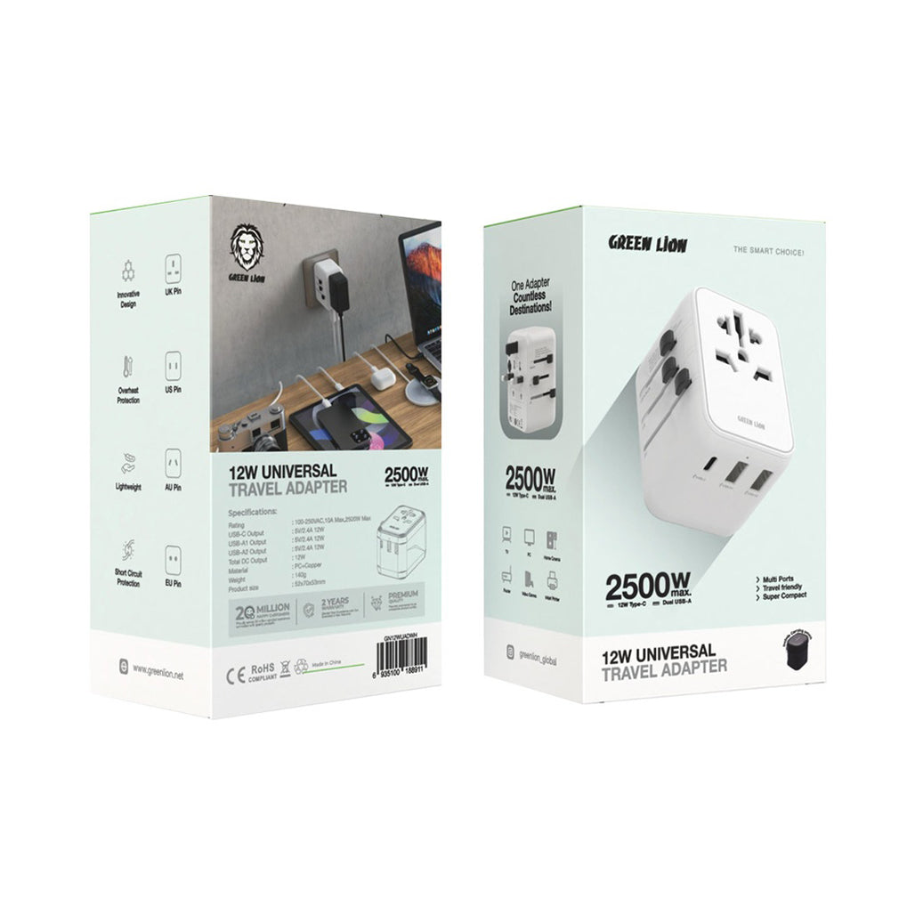 A Photo Of Green Lion 12W Universal Travel Adapter