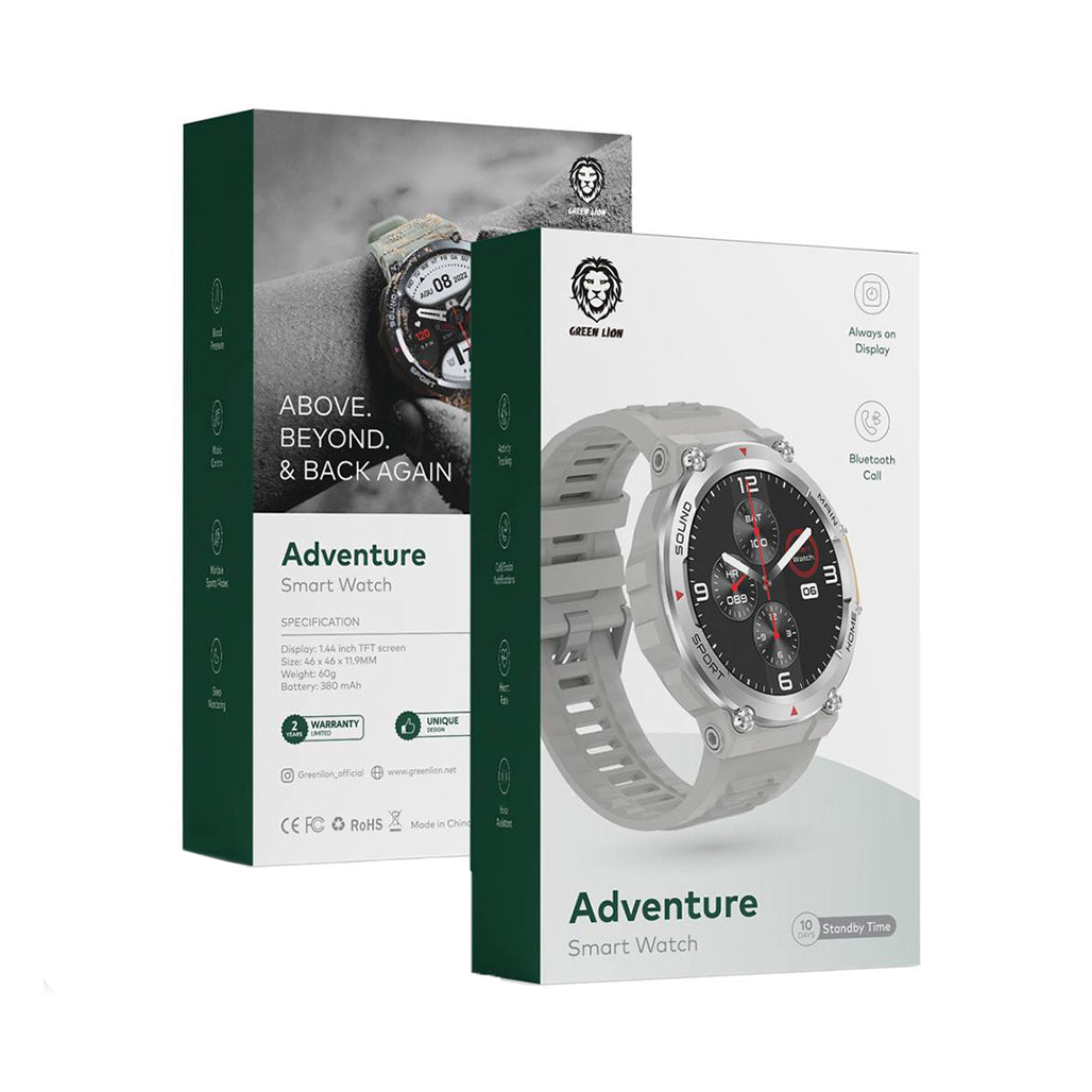 A Photo Of Green Lion Adventure Smart Watch | 45mm Round HD Display, Bluetooth, and Health Monitoring
