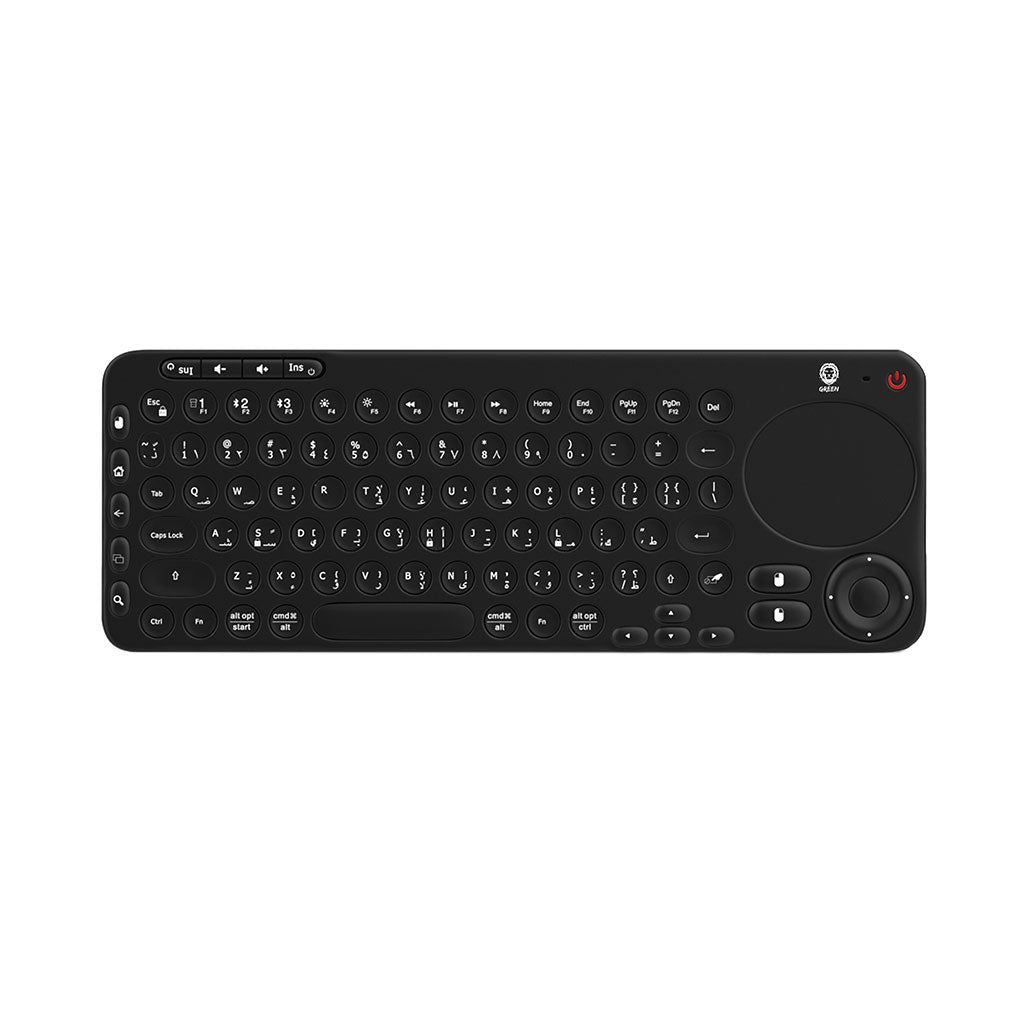 A Photo Of Green Lion Dual Mode Portable Wireless Keyboard with Touch Pad – Black | English/Arabic