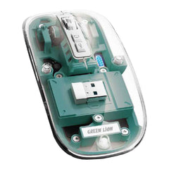 A Photo Of Green Lion Transparent Mouse 2400DPI 400mAh