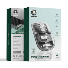 A Photo Of Green Lion Transparent Mouse 2400DPI 400mAh
