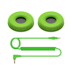 A Photo Of Pioneer DJ HC-CP08-Y Color Variation Coiled Cable and Ear Pads for HDJ-CUE1