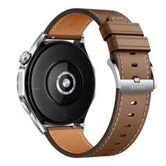 A Photo Of Huawei Watch GT4 46mm Brown Leather Strap - Advanced Fitness Tracker with High-Resolution Display and Long Battery Life