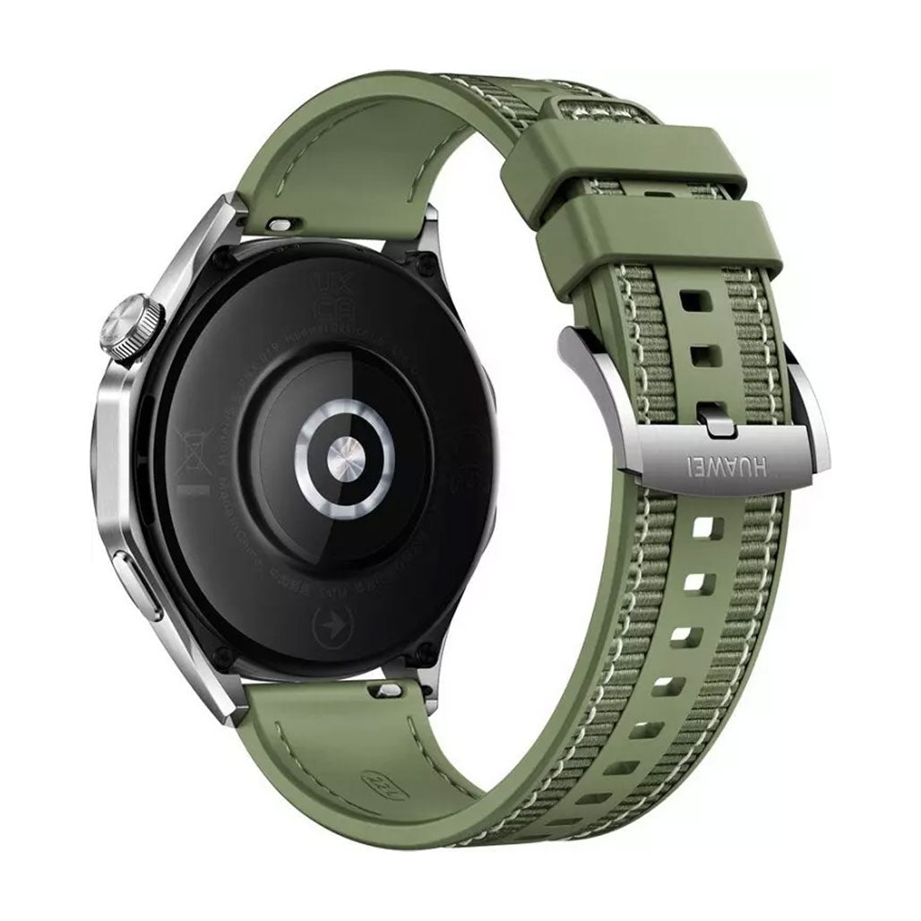 A Photo Of Huawei Watch GT4 PNX-B19 46mm Green Woven Strap – Advanced Fitness Tracking & Stylish Design