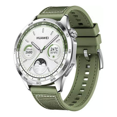 A Photo Of Huawei Watch GT4 PNX-B19 46mm Green Woven Strap – Advanced Fitness Tracking & Stylish Design