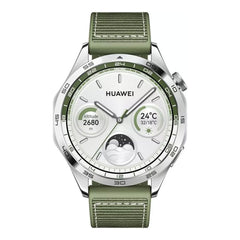 A Photo Of Huawei Watch GT4 PNX-B19 46mm Green Woven Strap – Advanced Fitness Tracking & Stylish Design