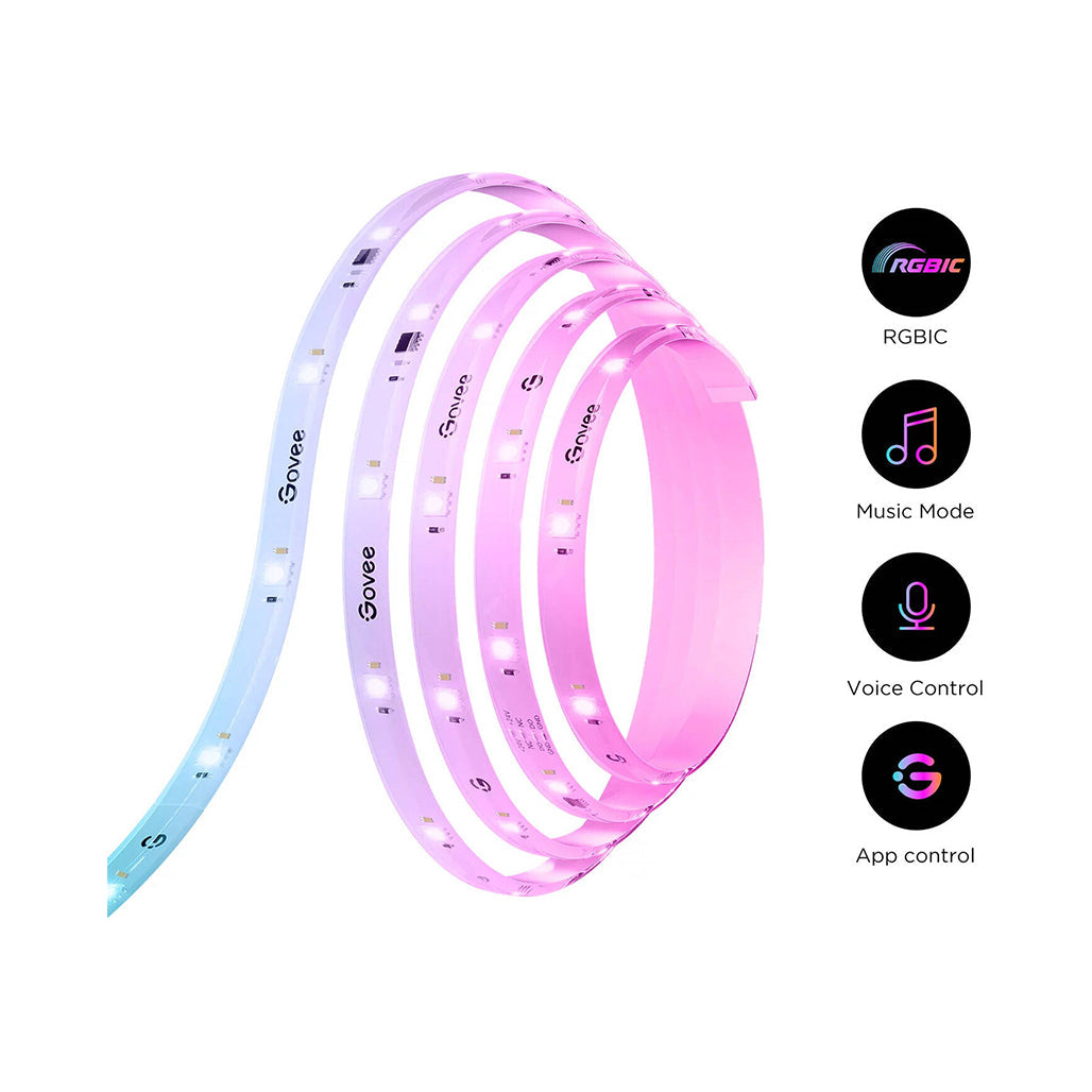 A Photo Of Govee LED Strip Light S, 5m RGBICW LED Lights with Smart App Control, IP67 Waterproof, Enhanced Music Mode & 64+ Scene Modes