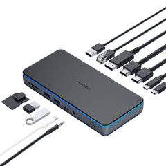 A Photo Of Hagibis Triple Display USB-C Docking Station | 8K HD, 100W Power Delivery, Multi-System Compatible