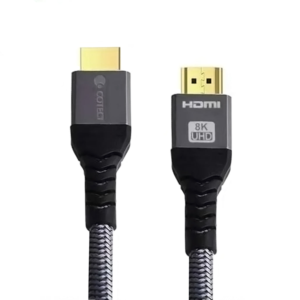 A Photo Of COTEetCI Aluminum Alloy Dual HDMI 8K/60Hz Braided Cable (2M) – High-Speed, HDR, and Anti-Tear