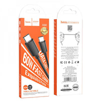 Hoco X88 Type-C to Type-C Charging and Data Cable - 1M, 60W Fast Charge, Universal Compatibility, Black