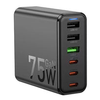 Hoco C133A High Power 75W Six-Port Charger with Cable - Multi-Device Fast Charging Solution