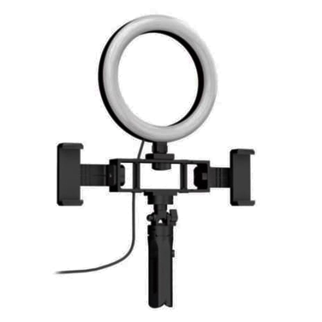 A Photo Of Multi-Position Fill Light Live Broadcast Bracket | 16cm Ring Light with Adjustable Tripod Stand and USB Power Supply