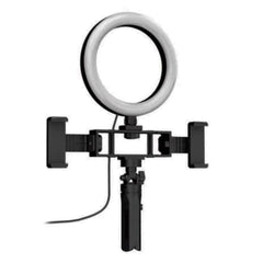 A Photo Of Multi-Position Fill Light Live Broadcast Bracket | 16cm Ring Light with Adjustable Tripod Stand and USB Power Supply