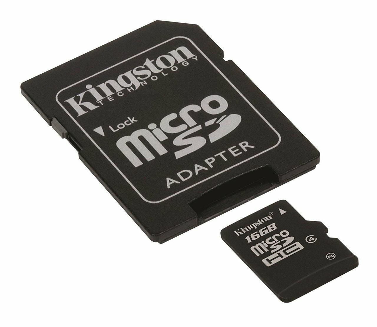 A Photo Of Kingston 16GB Class 4 MicroSDHC Flash Card with SD Adapter | Reliable Storage Solution for Mobile Devices | Model SDC4-16GB