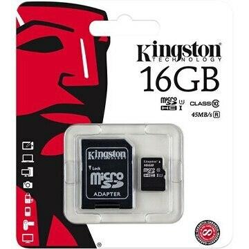 A Photo Of Kingston microSDHC Memory Card with SD Adapter – Class 10, UHS Class I, 16GB