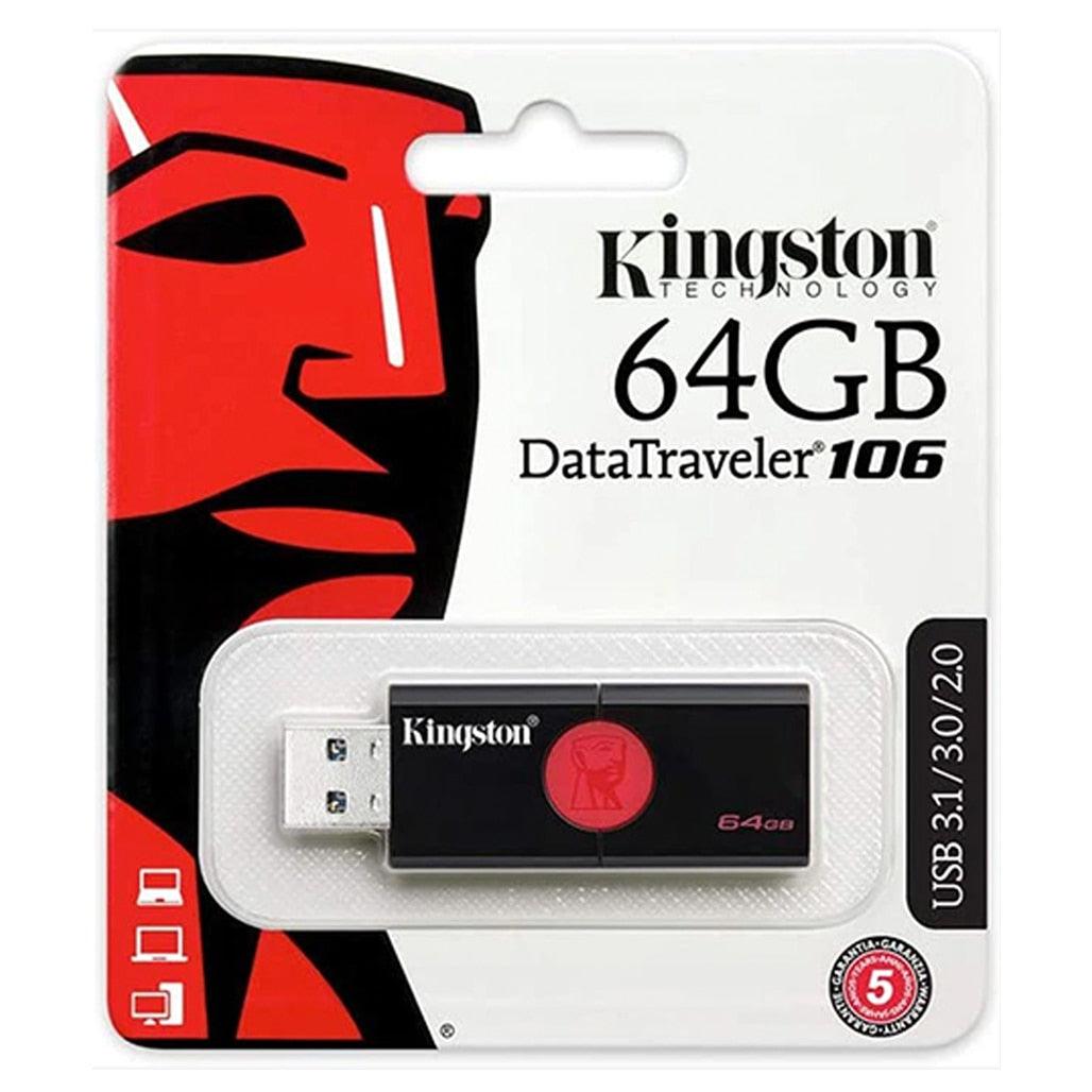 A Photo Of Kingston DataTraveler DT106 64GB USB Flash Drive - High-Speed Storage with Compact Design