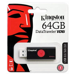 A Photo Of Kingston DataTraveler DT106 64GB USB Flash Drive - High-Speed Storage with Compact Design