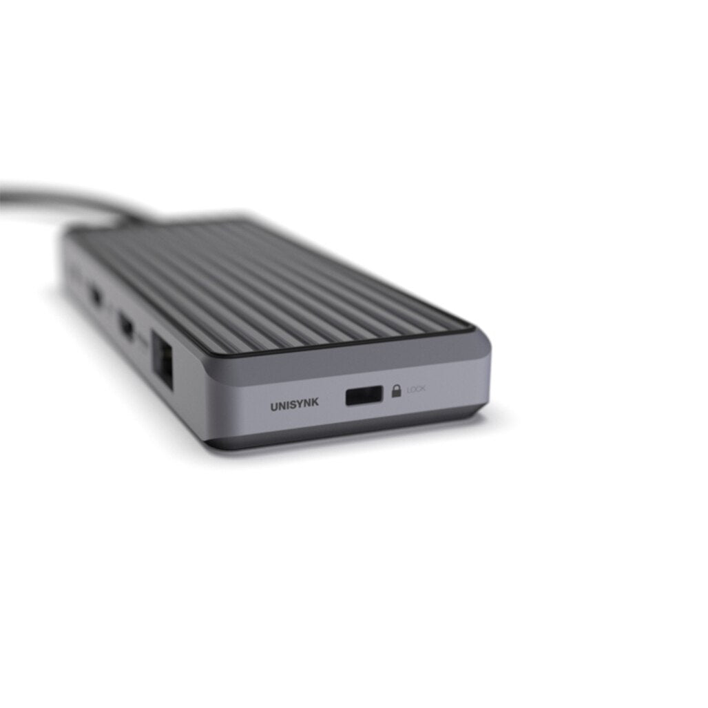 A Photo Of UNISYNK 10-Port Dual Screen Hub for Mac | Multi-Port USB-C Dock with Dual 4K HDMI, High-Speed Data, and Power Delivery