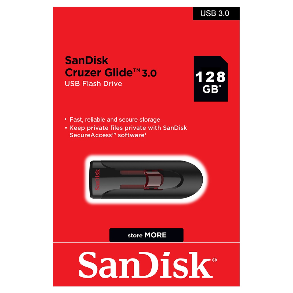 A Photo Of SanDisk Cruzer Glide 3.0 Flash Drive | High-Speed Storage with SecureAccess Encryption