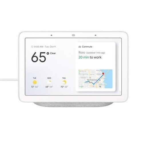 A Photo Of Google Nest Hub (Chalk) - Smart Display with Google Assistant and Built-In Speaker