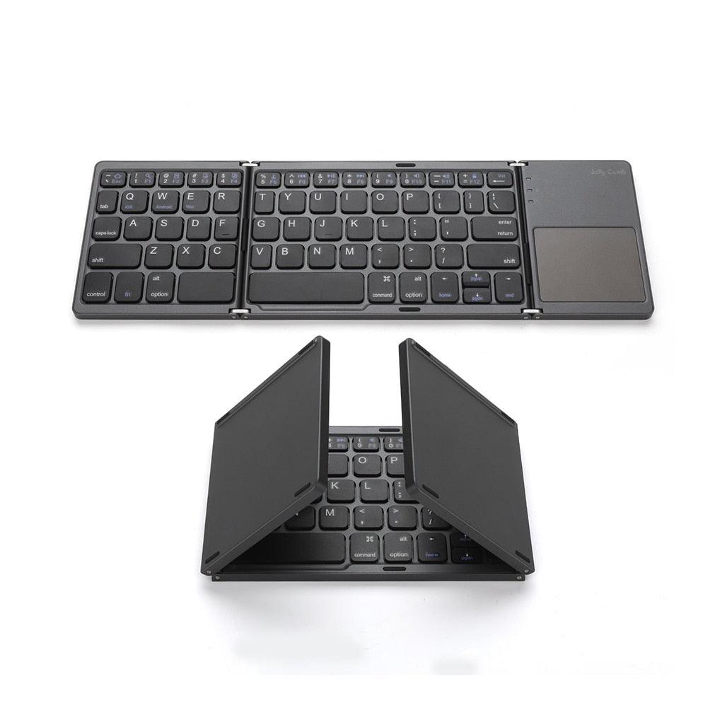 A Photo Of Foldable Wireless Keyboard with Touch Pad - B033