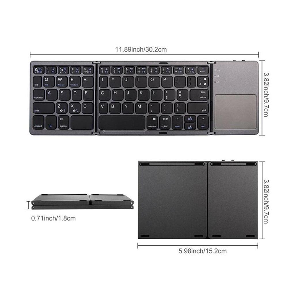 A Photo Of Foldable Wireless Keyboard with Touch Pad - B033