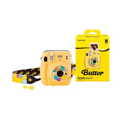A Photo Of Fujifilm Instax Mini 11 BTS Butter Version Instant Camera - Yellow, Compact, Automatic Exposure, Selfie Mode