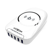 Moxom KH-50Y Wireless Charger | 5 USB Ports, 6.0A Fast Charging with Auto ID Technology