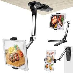 A Photo Of AboveTek Kitchen Tablet Stand - Adjustable 360° Mount with Camera Adapter for iPad, iPhone, and More