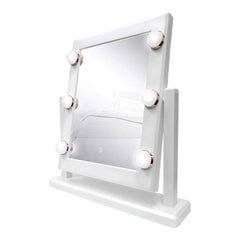 A Photo Of Green Lion GNBR6LEDMIRWH Brightening 6 Led Makeup Mirror - White