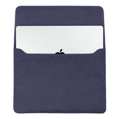 A Photo Of MagEasy MagSleeve for MacBook - Navy Leather Laptop Sleeve with Magnetic Closure