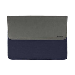 A Photo Of MagEasy MagSleeve for MacBook - Navy Leather Laptop Sleeve with Magnetic Closure