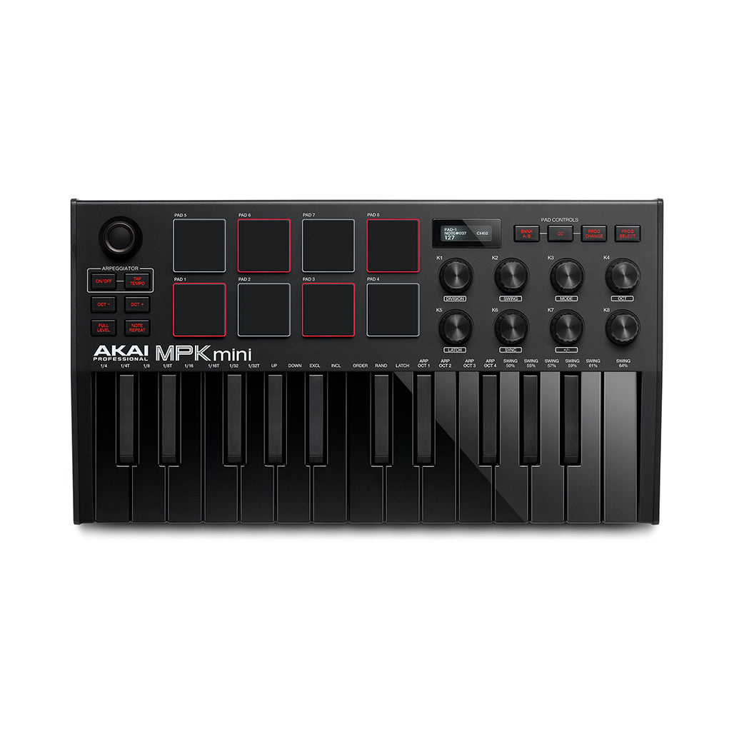 A Photo Of AKAI MPK Mini MK3 - MIDI Keyboard Controller – Compact USB-Powered Beat Maker with 25 Keys, MPC Pads & Production Software