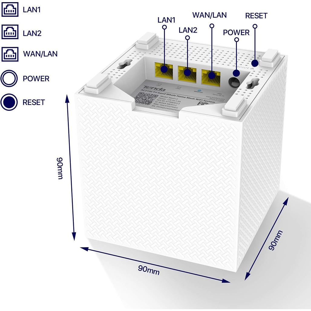 A Photo Of Tenda Nova MW12 AC2100 Tri-Band Mesh System (3-Pack)