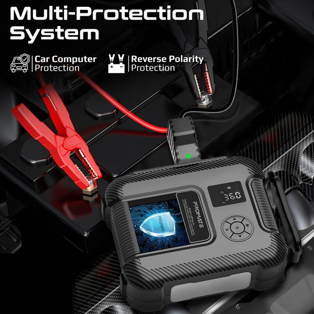 A Photo Of Promate PatrolPack 1200A - 12V Heavy Duty Car Jump Starter with USB-C and LED Light