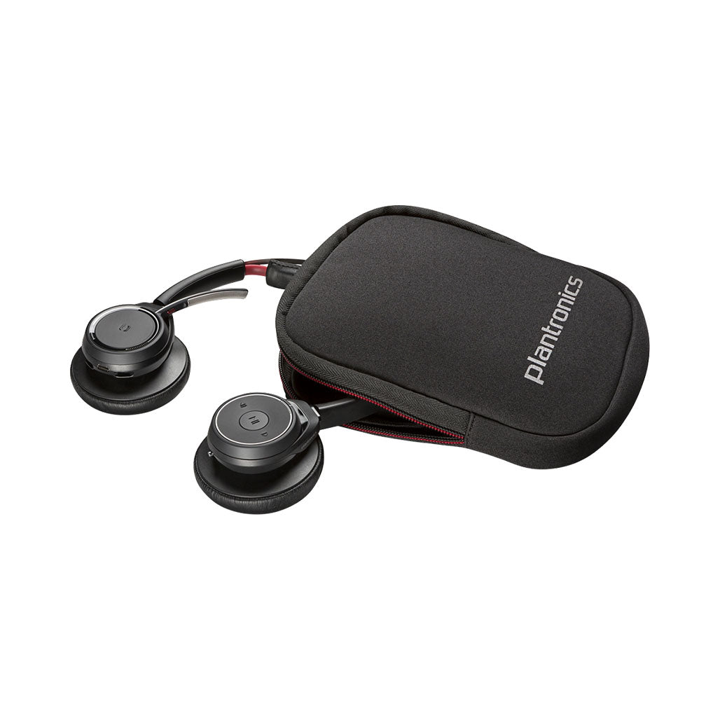 A Photo Of Poly Voyager Focus UC Stereo Bluetooth Headset | Noise-Free, Immersive Audio Experience