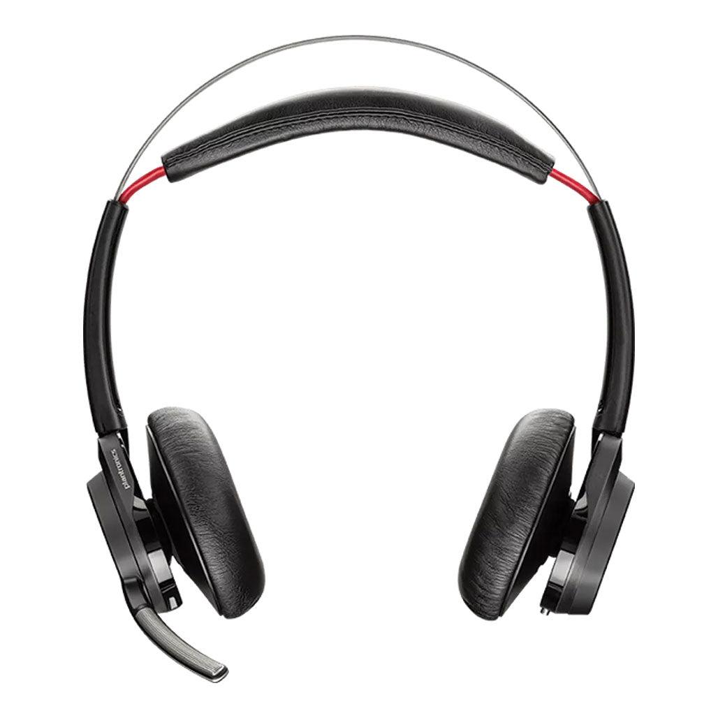 A Photo Of Poly Voyager Focus UC Stereo Bluetooth Headset | Noise-Free, Immersive Audio Experience